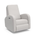 Storkcraft Santa Monica Power Recliner Swivel Glider, Steel Basketweave | GREENGUARD Gold Certified, CertiPUR-US Certified Foam, Effortless Electronic Power Recline, USB-A & USB-C Charger