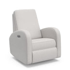 Storkcraft Santa Monica Power Recliner Swivel Glider, Steel Basketweave | GREENGUARD Gold Certified, CertiPUR-US Certified Foam, Effortless Electronic Power Recline, USB-A & USB-C Charger
