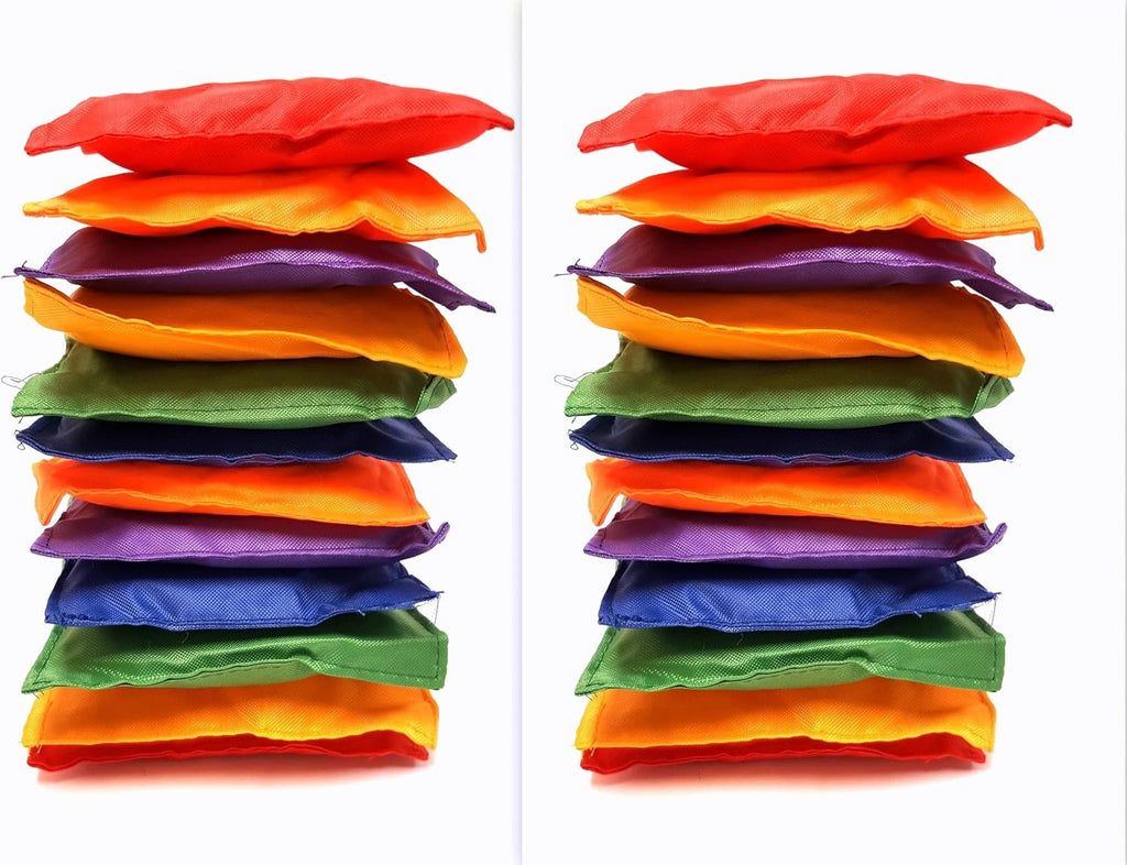 Multicolored Bean Bags, Strong Nylon Bean Bags, 5" Inch (Multicolored, 24 Pack)