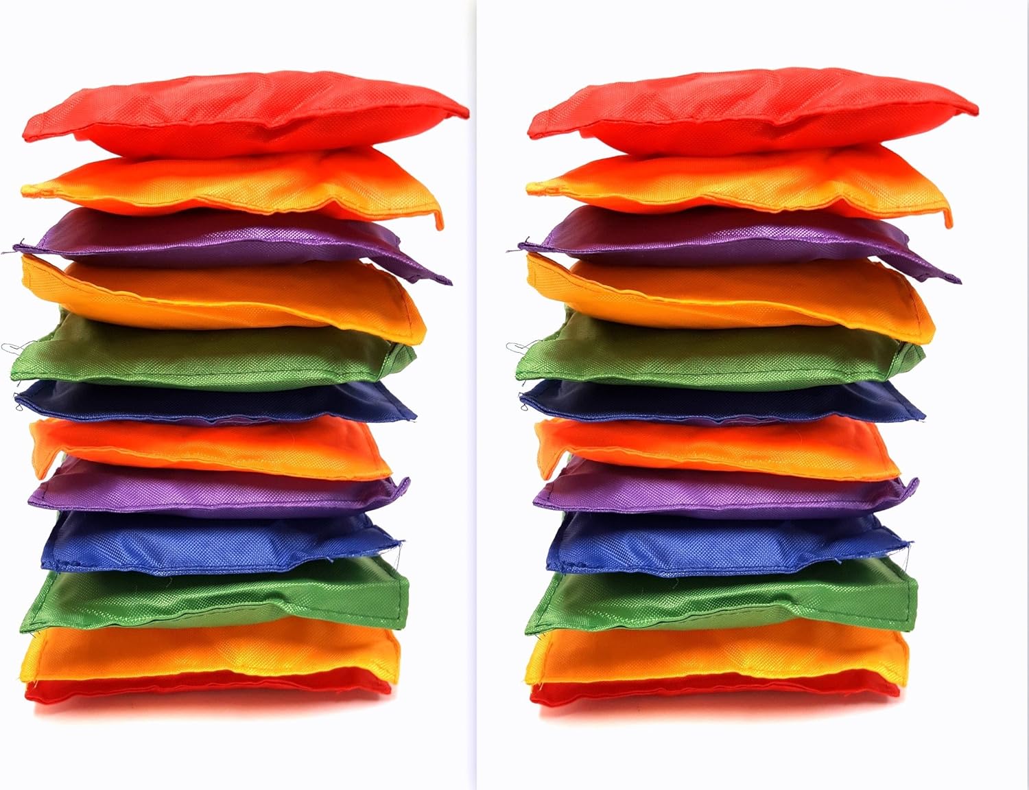 Multicolored Bean Bags, Strong Nylon Bean Bags, 5" Inch (Multicolored, 24 Pack)