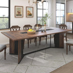 Hlivelood 78Inch Large Dining Table for 6 8 People,Wooden Rectangular Kitchen Table W/Waterproof Tabletop,Large Rectangle Furniture W/Adjustable Legs,Brown Dinner Table for Kitchen Dining Room(78IN)