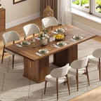 78.7" Long Rectangle Dining Table with Fluted Storage Legs for 6/8/10, Farmhouse Dinner Tables with Large Tabletop, Storage Shelves and Sliding Tambour Doors for Dining Room, Kitchen, Living Room