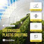 CAPHAUS 6 mil Clear Greenhouse Plastic Sheeting, 4-Year UV Resistant Polyethylene Film, Hoop House Cover for Horticulture, Gardening, Farming and Agriculture, 90% Light Transmittance, 32’ x 50’
