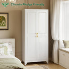 Metal Wardrobe Cabinets,Armoire Wardrobe Closet with Hanging Rod,Clothes Storage Cabinet with Adjustable Shelves and Doors,Clothing Cabinet for Bedroom,Office, Laundry Room