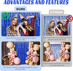 BTSD-home Blue Foil Fringe Curtain, Metallic Photo Booth Backdrop Tinsel Door Curtains for Wedding Birthday Bridal Shower Baby Shower Bachelorette Christmas Party Decorations(4 Pack, 8ft x 3ft)