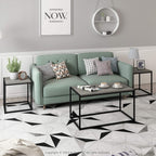 Furinno CAMNUS Metal Frame Living Room Table Set, French Oak Grey | Easy Assembly, Modern Coffee Table and Side Tables Set, End Table, for Couch, for Living Room, Bedroom, Home Office