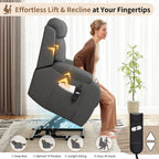 Power Lift Recliner Chair for Elderly with Remote Control - Heavy Duty 330 lbs Snowflake Velvet Fabric, Compact Electric Lift Chair for Seniors Small Spaces Living Room Bedroom