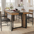 Industrial Dining Table for 6-8 People, 71" Large Long Wooden Kitchen Table with Sturdy Metal Frame & Brown Finish, Rustic Style Rectangular Dinner Table for Dining Room, Kitchen (Reddish Brown )