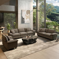 HERA'S HOUSE 3 Pieces Modular Sectional Couch Set with Armchair Loveseat | Modern 6-Seater Cloud Sofa Set , Smoky Grey, Wider Armrest, Deep Seat, Soft Chenille Furniture Set for Living Room
