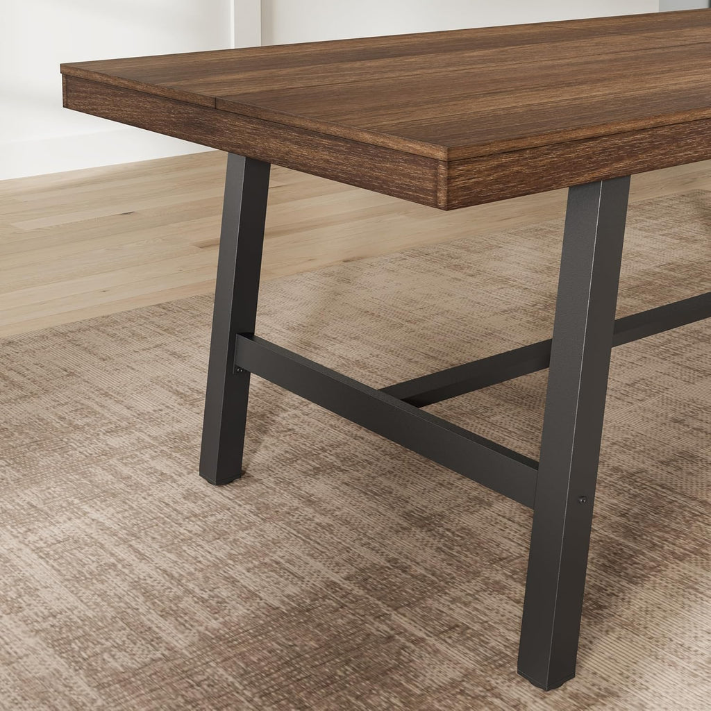Garvee Industrial Dining Table for 6-8, 78.74" Extra Long Rectangular Kitchen Table with 2"×2" Metal Legs & Wood Top, Large Dining Table for Dining Room, Home Office, Brown