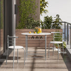Yaheetech 3-Piece Dining Table Set, Breakfast Bistro Table Set for 2, Small Kitchen and Table Chairs Set of 2 with Metal Frame and Storage Rack for Small Space/Apartment/Dorm Room, White