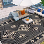 HiiARug Outdoor Rug for Patios Clearance 8'x10' Plastic Straw Rug Waterproof Reversible RV Mat Outdoor Area Rugs for RV, Backyard, Deck, Camping