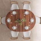 Feonase 59" Round Extendable Dining Room Table for 4-6, Modern Oval Kitchen Table with Heavy Duty Wood Base, Metal Frame Support, for Dining Kitchen Living Room, Easy Assembly, Noise-Free, Walnut
