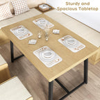 Brafab Corner Dining Table Set, 43 Inch Breakfast Nook Table Set with Bench with Hidden Storage & 2 Ottomans, 5-Piece Corner Bench Dining Table Set, Natural