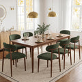 UVV Dining Chairs Set of 8, Metal Kitchen Chairs with Modern Fabric Upholstered for Dining Room, Green