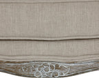 Lexicon Parlier Show Wood Ottoman - Rectangle Ottoman Pouf Foot Rest, Floral Motif, Solid Wood Frame, Feathered Down Filled Cushion, Fully Assembled, 32" L x 25.5" W x 20.5" H, Neutral
