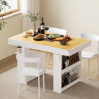 Gaming & Dining Table with Removable Top & PU Leather Mat, Board Game Table for 4-6 Players, Side Storage Shelves & Cup Holders, Corner Protectors, for Card Games, DND, Poker & Building Blocks