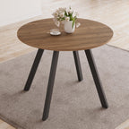 Zerifevni 34.6'' Round Dining Table Mid Century Modern Small Round Coffee Table, Saving Space (Walnut Table)