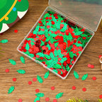 MARFOREVER Christmas Glitter Confetti, Red Green Xmas Holly Berries Confetti Christmas Metallic Foil Botanical Sequins Holly Leaves Scatter Sprinkles Table Decorations for Xmas Party Supplies