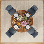 Lailang 47 Inch Dining Table, Round Kitchen Table, Dining Room Table for 4, Rustic Wood Dinner Table, Small Apartment Dining Table, Modern Kitchen Table, 47 x 47 x 30 Inch, Brown
