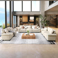 SUNSHINE VALLEY 3-Piece Modular Sectional Cloud Couch and Loveseat Sofa Set | Modern 7-Seater Sofa Set, White, Wider Armrest, Comfy Deep Seat, Soft Chenille Furniture Set for Living Room Bedroom