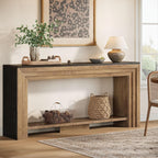 Tribesigns 70.9 Inch Narrow Console Table, Farmhouse 2-Tier Wooden Sofa Table with Storage, Space-Saving Behind Couch Accent Table for Living Room, Entryway, Hallway and Foyer