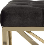 Safavieh Home Farah 48-inch Glam Black and Brass Tufted Rectangular Bench