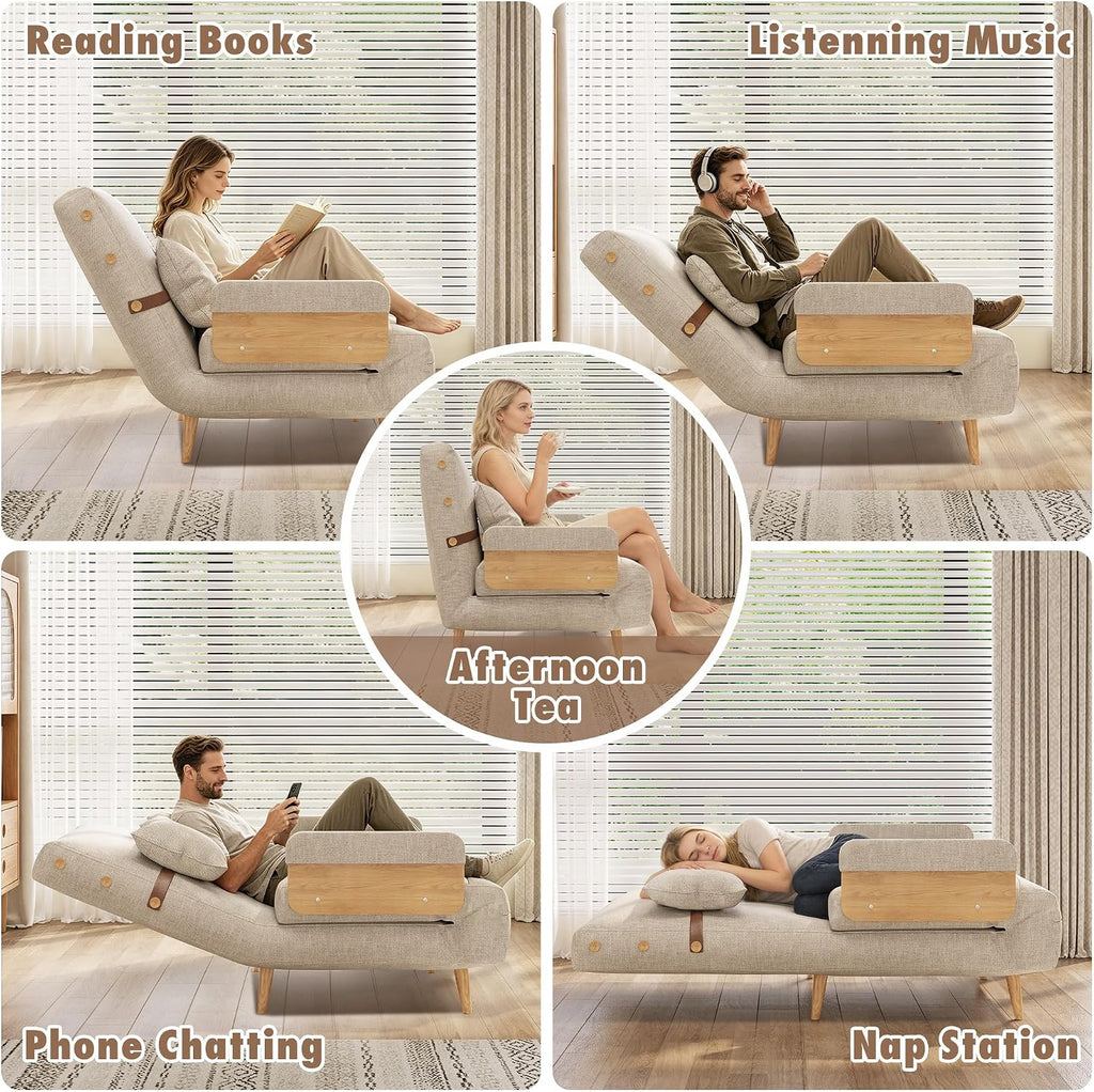 JASIWAY Convertible Sleeper Sofa Chair, 28" Modern Futon Chair for Adults