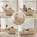 JASIWAY Convertible Sleeper Sofa Chair, 28" Modern Futon Chair for Adults