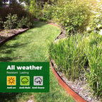 Cor Ten Steel Metal Landscape Edging 40 inch with Top Bending Protection Pre-Rusted Cor Ten Steel Garden Edging 6 Inch Depth 180 Degree Bend 6 Pack for Lawn Yard (6 inch-180 Degree Bend, Rusted)