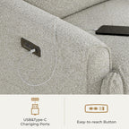 CHITA Power Swivel Glider Recliner Chair with Power Headrest, Light Grey