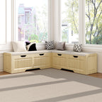 L Shape Storage Bench, Kitchen Breakfast Nook Bench, L Shaped Bench,Backless Corner Bench Nook with Storage,for Entryway,Dining Room,Kitchen (Natural)