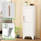 46" Tall Metal Pantry Cabinet, Kitchen Pantry Storage Cabinets with 1 Door and 2 Adjustable Shelves, Small Bathroom Cabinet,Cupboard for Kitchen, Dining Room- Assembly Required/White
