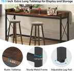 LITTLE TREE 70.9 inch Long Sofa Console Table with Outlets Charging Station Narrow Entryway Hallway Accent Furniture