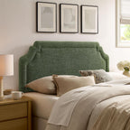 Modway Magnolia King Size Upholstered Fabric Headboard in Foliage - Padded Cushioned Headboard with Woven Heathered Upholstery and Adjustable Mounting Positions