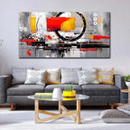 Abstract Art Work for Wall Decor - Colorful Living Room Paintings for Wall Decor Ready to Hang Size 29" x 59"