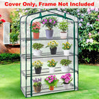 DECOHS Extra Wide 4 Tier Greenhouse Replacement Cover- 63 x 40 x 19 Inch Clear PVC Plant Gardening Greenhouse Cover with Roll-Up Zipper Door for Gardening Plants Flowers (Frame Not Include)