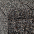 SIMPLIHOME Harrison Coffee Table Storage Ottoman - 36 inch Wide Upholstered Tweed Look Fabric Square Ottoman in Warm Dark Charcoal Melange, Transitional Ottoman for Living Room with Split Lift-Up Lid