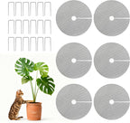 6pc 15.7" Plant Pot Covers Custom Cut Plant Pot Grids to Protect Soil from Animals for Indoor & Outdoor Potted Plants by Preventing Soil Damage Includes 18 Securing Stakes