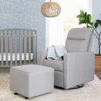 DaVinci Universal Gliding Ottoman in Misty Grey, Greenguard Gold & CertiPUR-US Certified
