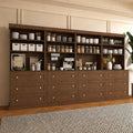 71" Farmhouse Kitchen Pantry Cabinet with Drawers, Set of 4 – Dark Brown Freestanding Coffee Bar Hutch with Adjustable Shelves, Large Storage Cabinet with Microwave Stand for Living Room & Kitchen