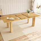 HIPIHOM Extendable Dining Table for 6-8, Space-Saving (Oak) | MDF Farmhouse Kitchen Table, Extends 63-78.7'', Seats 6-8, Space-saving for Kitchen, Dining & Living Room