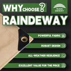 RAINDEWAY 10x12 Feet Heavy Duty Tarp,12 Mil Tan Waterproof Poly Tarp Cover,UV Resistant,Weatherproof,Durable,Multipurpose Tarps with Grommets and Reinforced Edges