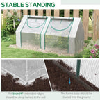 Outsunny 6' x 3' x 3' Portable Greenhouse, Garden Green House with 2 PE/Plastic Covers, Steel Frame and 2 Roll Up Windows, Clear