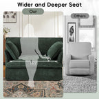 ERYE 47" Chenille Upholstered Accent Chair Wide Seat Armchair for Living Room Bedroom, Modern Upholstered Armchair W/ 2 Pillows and USB-C Ports for Home Apartment Office