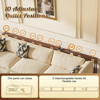Huuger 118 Inch Sofa Table with Power Outlets, Skinny Behind Couch Table | 5.9 Inch Narrow Entryway Table, Extra-Long Console Table, Behind the Couch Table with Outlet for Living Room, Dark Walnut