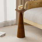 COZAYH Set of 2 22.8-Inch Tall Round Martini End Table, Walnut – Solid Pine Wood Pedestal Accent Drink Stand with Tapered Base – Farmhouse Modern Furniture for Living Room, Bedroom & Small Spaces