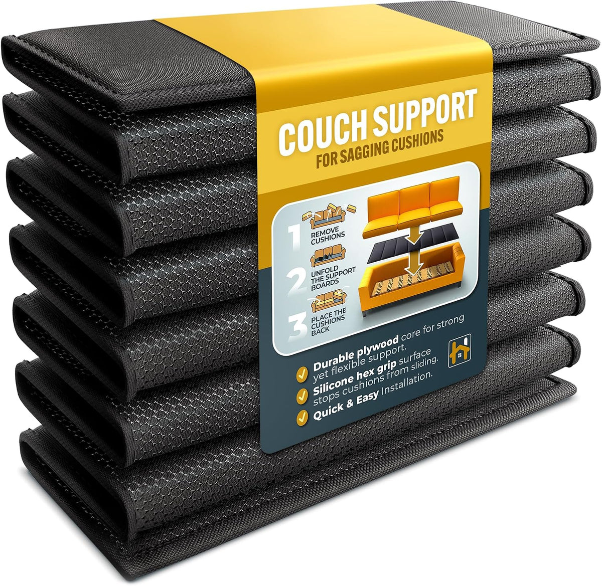 Golden Home Essentials Heavy Duty Couch Support for Sagging Cushions – 25in x 72in Extra Wide Sofa Cushion Board - Anti-Slip Sofa Cushion Support Board | Breathable Material