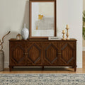KEIKI 65.2" Mid Century Modern Sideboard Buffet Cabinet with Storage, Walnut Credenza Console Table with Adjustable Shelf, Farmhouse Coffee Bar Wine Cabinet for Living Room, Entryway, Kitchen, Walnut