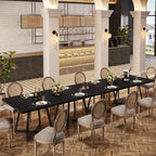 Tribesigns Square Commercial Dining Table Set of 4, 31.5" Heavy Duty Dinner Table with Metal Base, Wooden Kitchen Table for Restaurant, Cafe, Bakery, School, Apartment (Chairs are not Included)